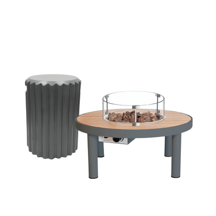 Happy Cocooning Feuertisch-Set Riviera 80 anthrazit