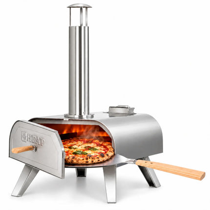 HEAT Pizzaofen mit Pellets Odda Edelstahl