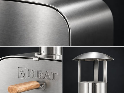 HEAT Pizzaofen mit Pellets Odda Edelstahl