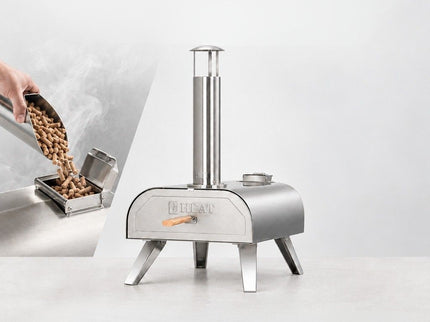 HEAT Pizzaofen mit Pellets Odda Edelstahl
