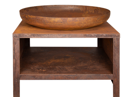 Esschert Feuerschale mit Holzlagerung 80 cm Rust