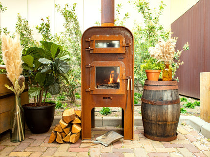 FORNO Tuinhaard Gap + Deur + Pizzaoven CortenStaal