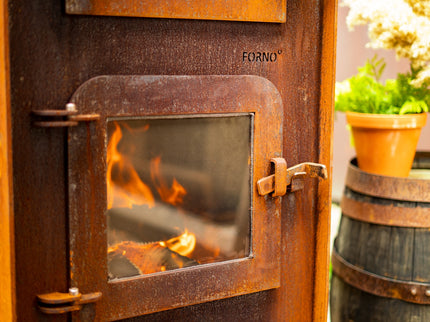 FORNO Tuinhaard Gap + Deur + Pizzaoven CortenStaal