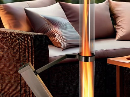 Green Flame Lounge Pellet-Terrassenheizer aus Edelstahl