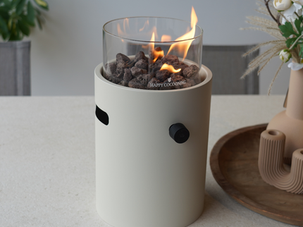 Happy Cocooning Tischfeuer Lumi Steel beige