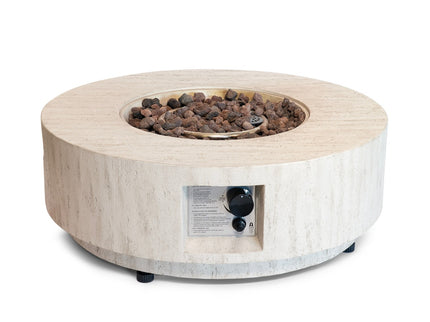 Happy Cocooning Feuertisch Estate Round 76 travertin