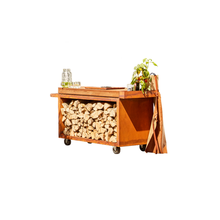 OFYR Mise en Place Table Corten 135 Pro-Teak Wood