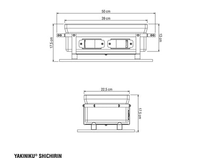 YAKINIKU Tischgrill Shichirin MEDIUM Rechteck